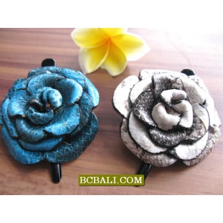 Leather Hair Clips Accessories Flowers Tropical 